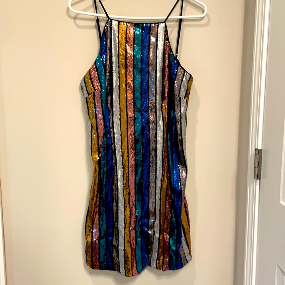 sparkly rainbow Altar’d State mini dress!